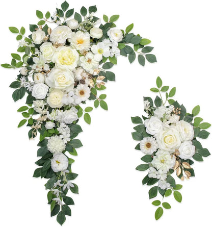 Wedding Arch Flowers Kit,Artificial Flower Arch Decor,2pcs Artificial Flower Arrangement for Wedding Decor Reception Backdrop Floral Decorations (Yellow&Sunflower)