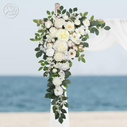 Wedding Arch Flowers Kit,Artificial Flower Arch Decor,2pcs Artificial Flower Arrangement for Wedding Decor Reception Backdrop Floral Decorations (Yellow&Sunflower)