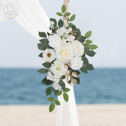 Wedding Arch Flowers Kit,Artificial Flower Arch Decor,2pcs Artificial Flower Arrangement for Wedding Decor Reception Backdrop Floral Decorations (Yellow&Sunflower)
