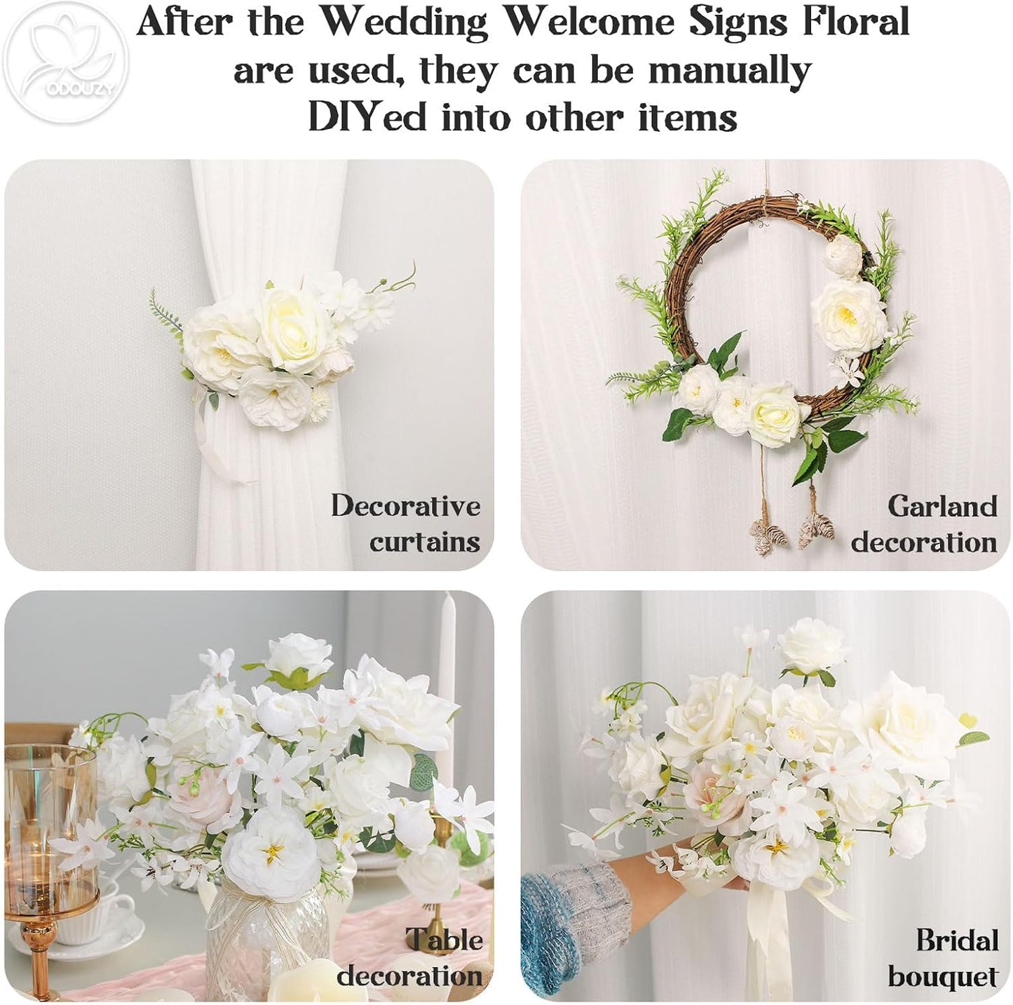 Wedding Arch Flowers Kit,Artificial Flower Arch Decor,2pcs Artificial Flower Arrangement for Wedding Decor Reception Backdrop Floral Decorations (Yellow&Sunflower)