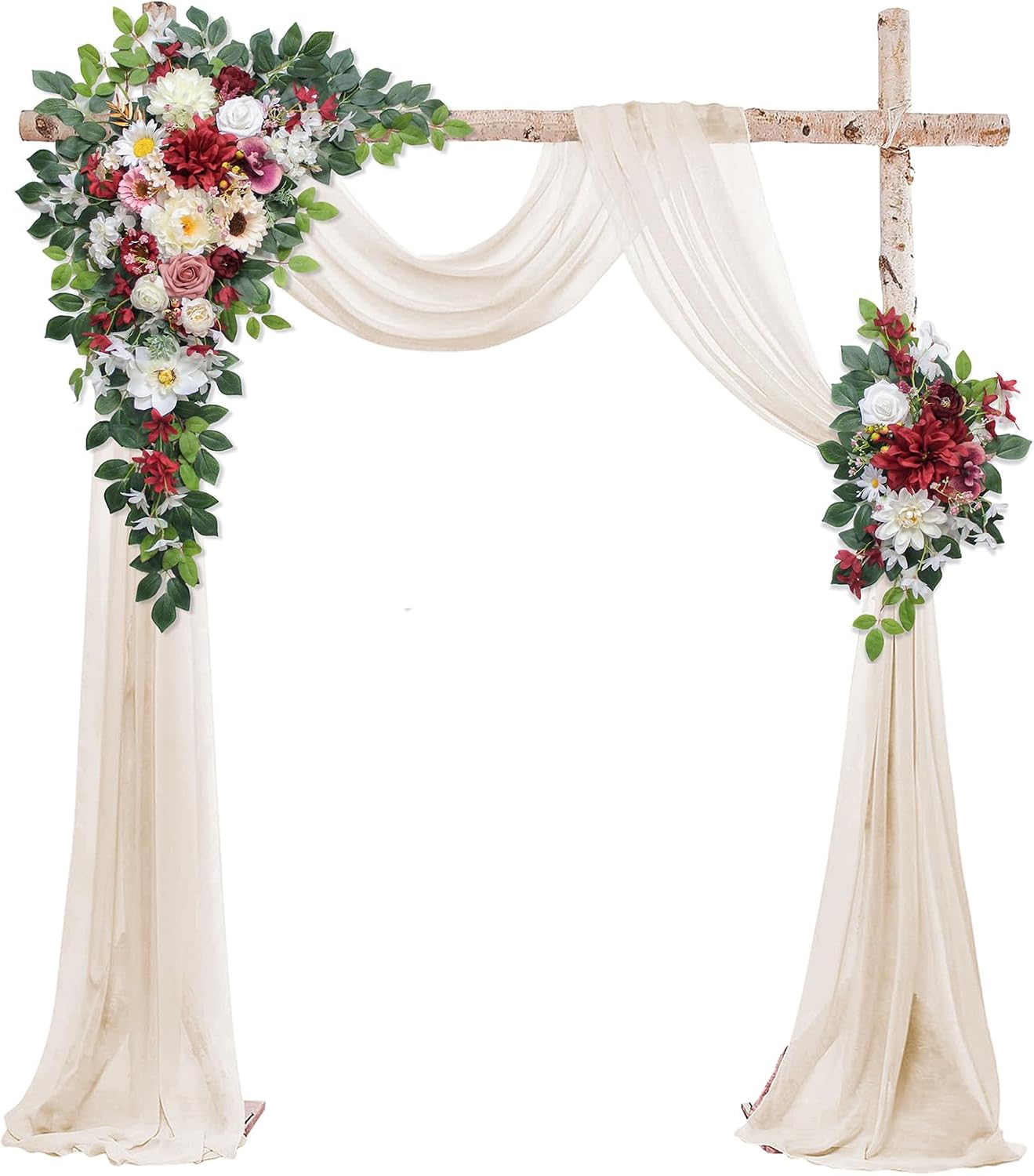 Wedding Arch Flowers Kit,Artificial Flower Arch Decor,2pcs Artificial Flower Arrangement for Wedding Decor Reception Backdrop Floral Decorations (Yellow&Sunflower)