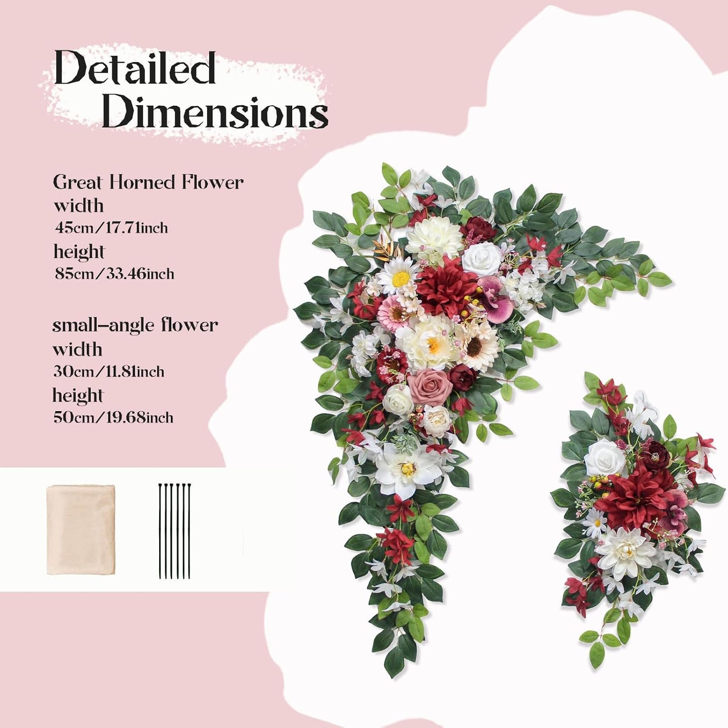 Wedding Arch Flowers Kit,Artificial Flower Arch Decor,2pcs Artificial Flower Arrangement for Wedding Decor Reception Backdrop Floral Decorations (Yellow&Sunflower)