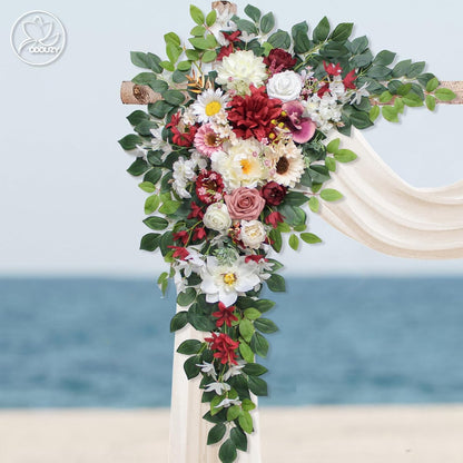 Wedding Arch Flowers Kit,Artificial Flower Arch Decor,2pcs Artificial Flower Arrangement for Wedding Decor Reception Backdrop Floral Decorations (Yellow&Sunflower)