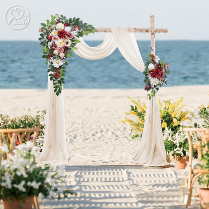 Wedding Arch Flowers Kit,Artificial Flower Arch Decor,2pcs Artificial Flower Arrangement for Wedding Decor Reception Backdrop Floral Decorations (Yellow&Sunflower)