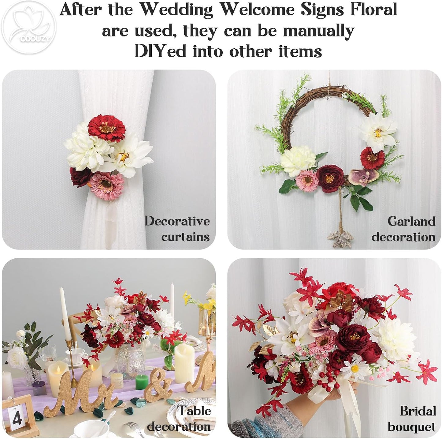 Wedding Arch Flowers Kit,Artificial Flower Arch Decor,2pcs Artificial Flower Arrangement for Wedding Decor Reception Backdrop Floral Decorations (Yellow&Sunflower)