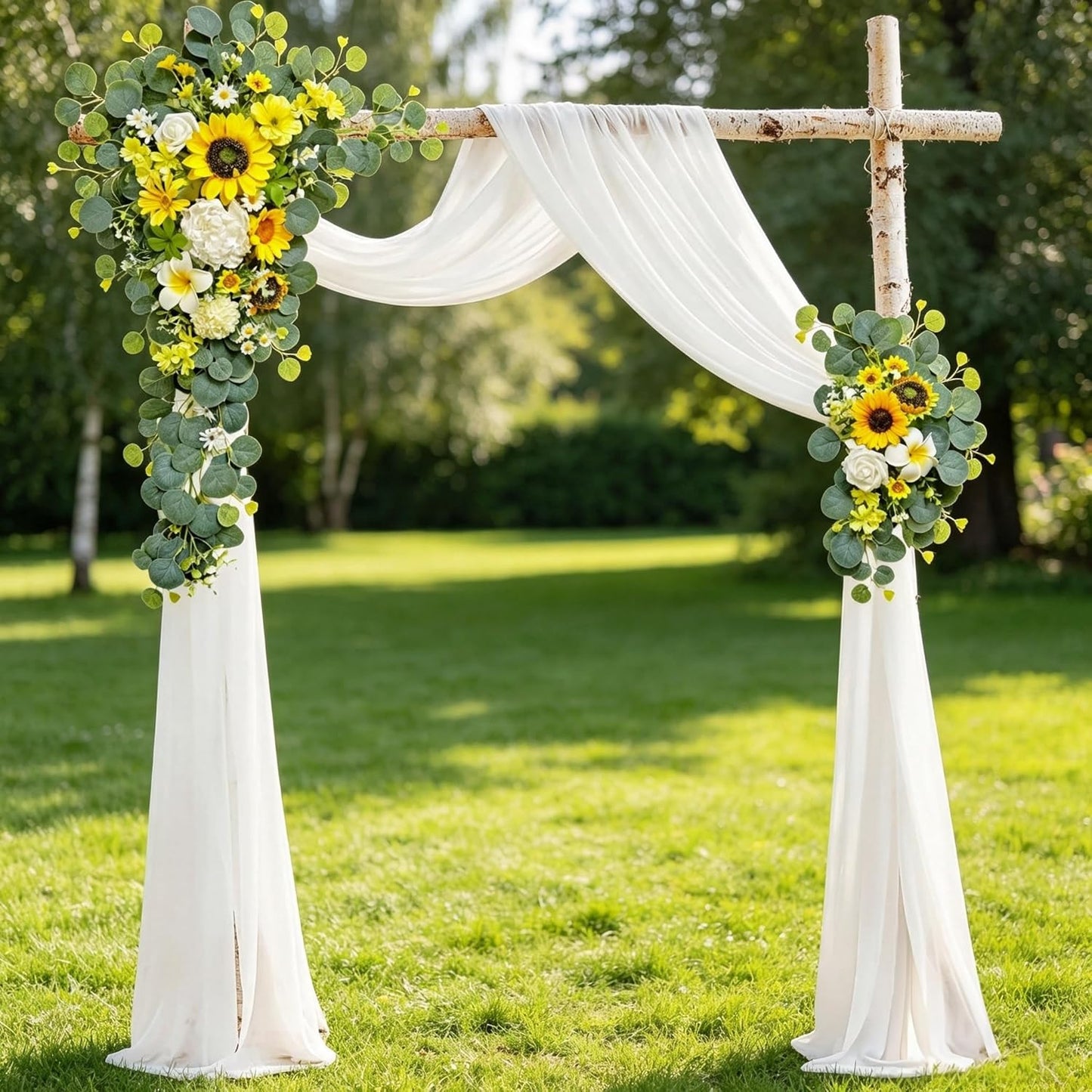 Wedding Arch Flowers Kit,Artificial Flower Arch Decor,2pcs Artificial Flower Arrangement for Wedding Decor Reception Backdrop Floral Decorations (Yellow&Sunflower)