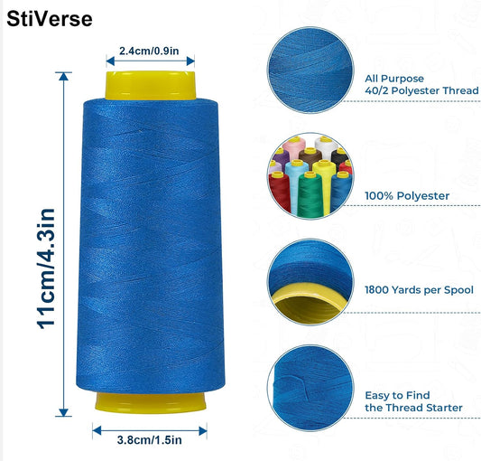 1800 Yards Serger Thread-Yellow, All Purpose Thread for Sewing | Serger Thread Cones, Polyester Thread 40s/2 for Serger&Overlock, Quilting, Piecing, Sewing Machine