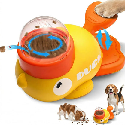 Duck Shaped Slow Feeder Dog Bowls & Cat Treat Dispenser Toy, Interactive Puzzle Feeder for IQ Training, Exercise and Enrichment for Small Pets, Yellow Duck Dog & Cat Puzzle Toy