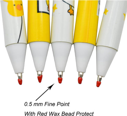 12 Pcs Cute Little Yellow Duck Pens Cartoon Animal Pens Black Ink | Novelty Kawaii Animal Gel Pen Retractable Writing Pen For School Office Party Birthday Gifts Stationary Supplies
