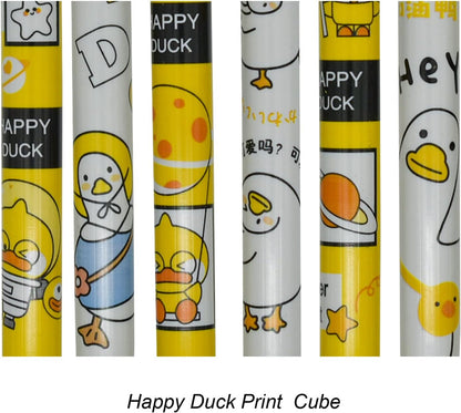 12 Pcs Cute Little Yellow Duck Pens Cartoon Animal Pens Black Ink | Novelty Kawaii Animal Gel Pen Retractable Writing Pen For School Office Party Birthday Gifts Stationary Supplies
