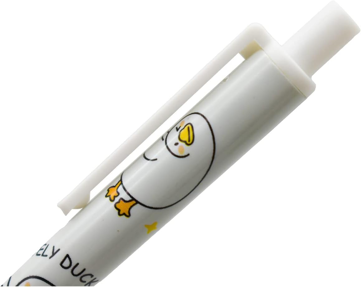 12 Pcs Cute Little Yellow Duck Pens Cartoon Animal Pens Black Ink | Novelty Kawaii Animal Gel Pen Retractable Writing Pen For School Office Party Birthday Gifts Stationary Supplies