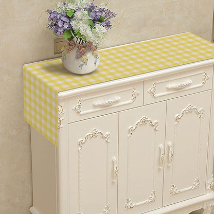 Linen Yellow and White Buffalo Plaid Table Runner Easter Gingham Checkered Birthday Party Decoration Farmhouse Home Kitchen Decor (13" x 72")