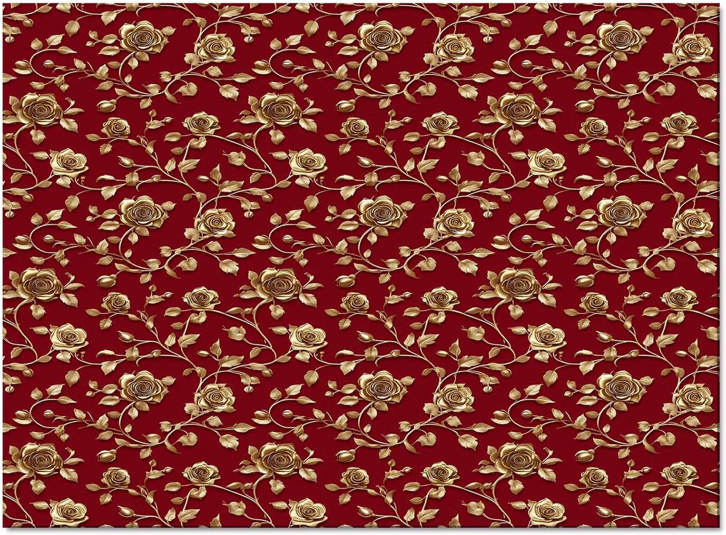 Christmas Floral Red Area Rug for Living Room 2x3 Modern Rug Washable Abstract Area Rug Large Non Slip Winter Xmas Yellow Flowers Floor Carpet Mat Soft Indoor Rug for Bedroom Nursery Office
