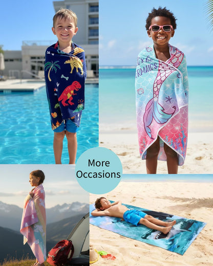Blue Lemon Beach Towels, 30 x 60 Oversized Absorbent Thin Soft Blanket Towel, Lightweight Quick Dry and Sand Free Bath Pool Towel as Gifts for Kids Adults