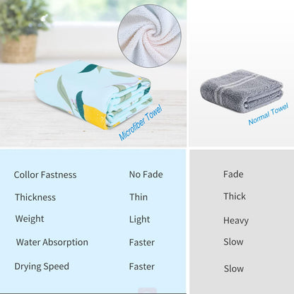 Blue Lemon Beach Towels, 30 x 60 Oversized Absorbent Thin Soft Blanket Towel, Lightweight Quick Dry and Sand Free Bath Pool Towel as Gifts for Kids Adults
