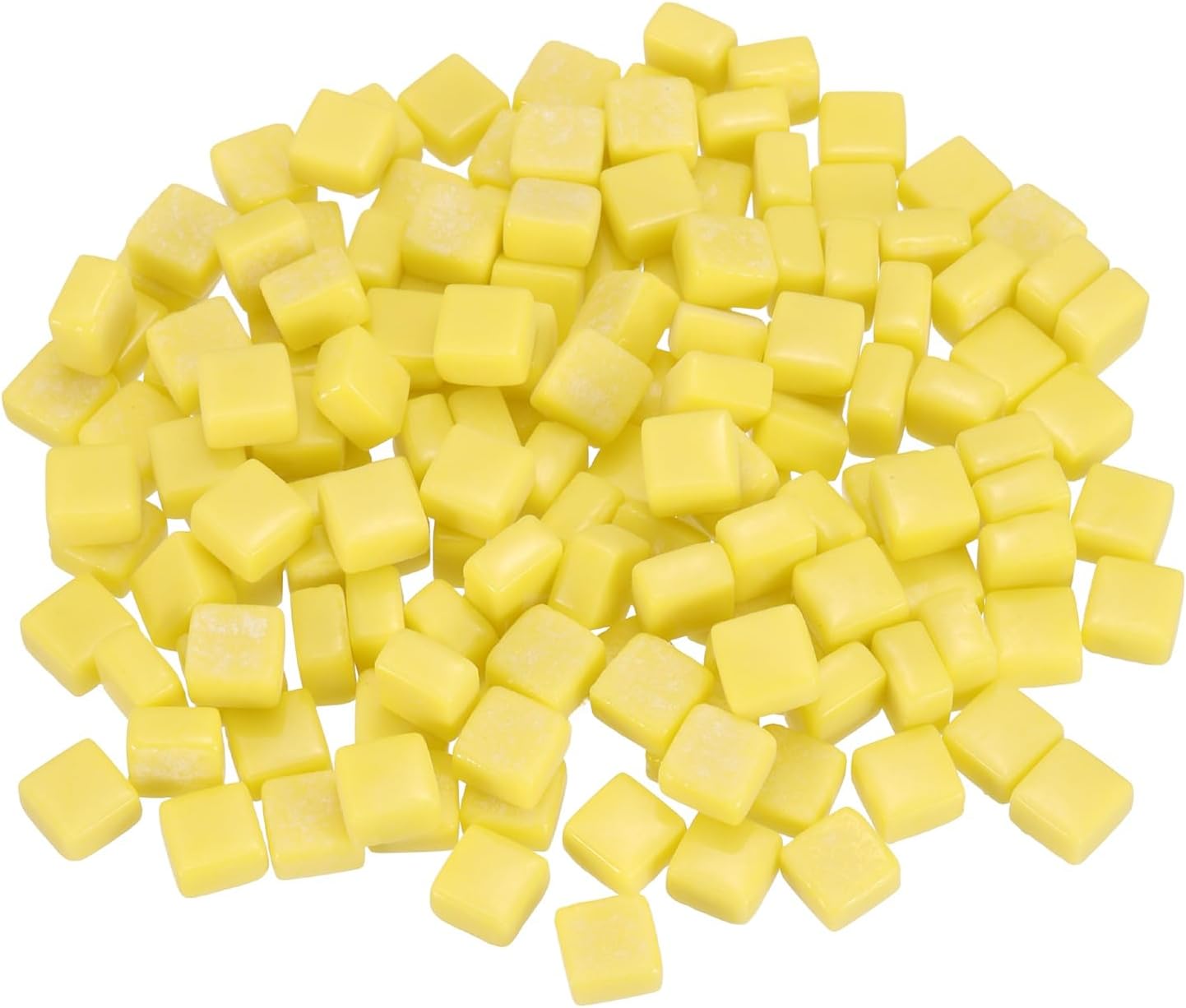 200g Square Mosaic Tiles for Crafts, 0.4" Iridescent Mosaic Glass Pieces for DIY Art Making Supplies Home Decoration (Yellow)