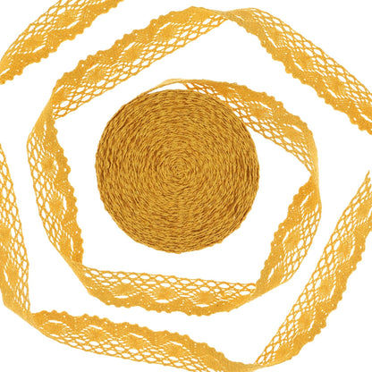 Yellow Lace Ribbon Cotton Lace Trim Crochet Sewing Lace for Gift Package Wrapping, Scrapbooking Supplies