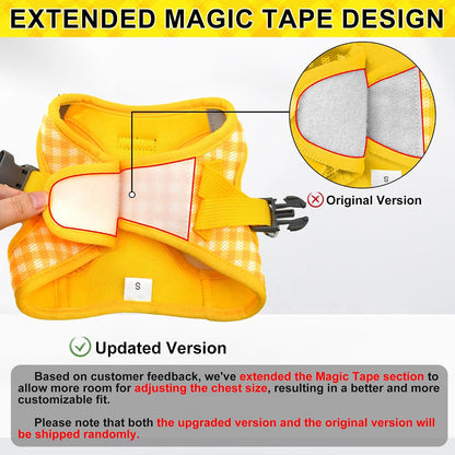 Step in Small Dog Harness and Leash Set, Puppy Pet Vest, Yellow S | Breathable Mesh, Adjustable Fit, No-Pull Reflective Design, Escape Proof, for Small-Medium Dogs, Outdoor Walking, Running