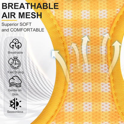 Step in Small Dog Harness and Leash Set, Puppy Pet Vest, Yellow S | Breathable Mesh, Adjustable Fit, No-Pull Reflective Design, Escape Proof, for Small-Medium Dogs, Outdoor Walking, Running