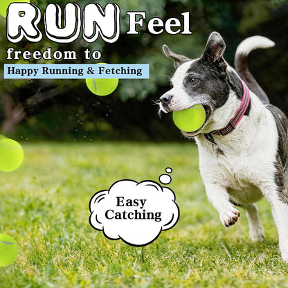 Dog Balls, Tennis Balls for Dogs,Colorful Easy Catching Pet Playing Ball (Yellow, 16 Pack)