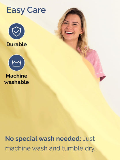 Extra Deep Queen Sheet Set - 4 Piece Breathable & Cooling Bed Sheets - Easily Fits 18 to 24 inch Mattress - Ultra Soft, Wrinkle & Fade Free w/ Extra Deep Pockets - Comfy Hotel Luxury Bedding - Yellow