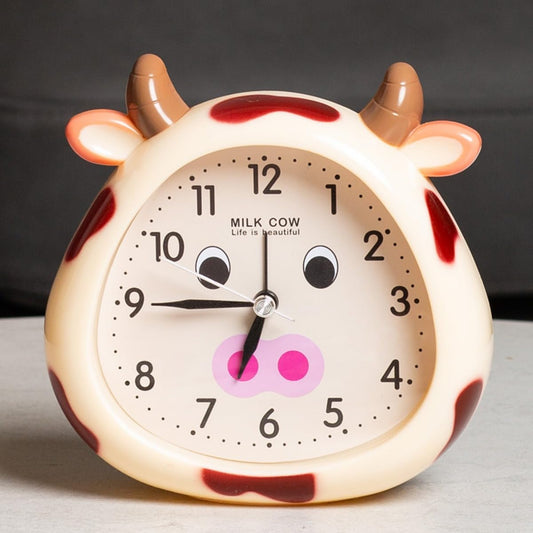 Kids Alarm Clock Cow Alarm Clock for Kids Bedroom, No Battery, Cute Bedside Clock Children's Sleep Trainier, Wake Up for Boys Girls Birthday Gifts (Yellow)