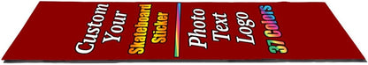 Personalized Skateboard Stickers, Add Picture Logo Text, Custom Fashion Skateboard Sticker for Scooter Longboard, Gifts for Dad Brothers, Yellow, 9"x31"