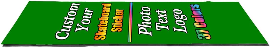 Personalized Skateboard Stickers, Add Picture Logo Text, Custom Fashion Skateboard Sticker for Scooter Longboard, Gifts for Dad Brothers, Yellow, 9"x31"