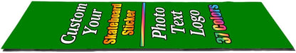 Personalized Skateboard Stickers, Add Picture Logo Text, Custom Fashion Skateboard Sticker for Scooter Longboard, Gifts for Dad Brothers, Yellow, 9"x31"
