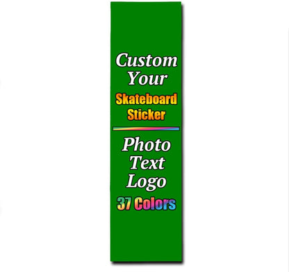 Personalized Skateboard Stickers, Add Picture Logo Text, Custom Fashion Skateboard Sticker for Scooter Longboard, Gifts for Dad Brothers, Yellow, 9"x31"