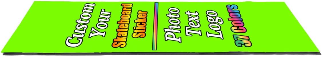 Personalized Skateboard Stickers, Add Picture Logo Text, Custom Fashion Skateboard Sticker for Scooter Longboard, Gifts for Dad Brothers, Yellow, 9"x31"