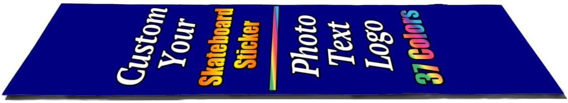 Personalized Skateboard Stickers, Add Picture Logo Text, Custom Fashion Skateboard Sticker for Scooter Longboard, Gifts for Dad Brothers, Yellow, 9"x31"