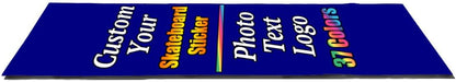 Personalized Skateboard Stickers, Add Picture Logo Text, Custom Fashion Skateboard Sticker for Scooter Longboard, Gifts for Dad Brothers, Yellow, 9"x31"
