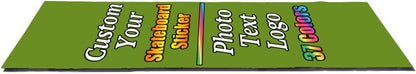 Personalized Skateboard Stickers, Add Picture Logo Text, Custom Fashion Skateboard Sticker for Scooter Longboard, Gifts for Dad Brothers, Yellow, 9"x31"