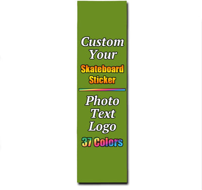 Personalized Skateboard Stickers, Add Picture Logo Text, Custom Fashion Skateboard Sticker for Scooter Longboard, Gifts for Dad Brothers, Yellow, 9"x31"