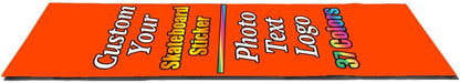 Personalized Skateboard Stickers, Add Picture Logo Text, Custom Fashion Skateboard Sticker for Scooter Longboard, Gifts for Dad Brothers, Yellow, 9"x31"