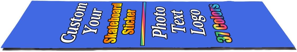 Personalized Skateboard Stickers, Add Picture Logo Text, Custom Fashion Skateboard Sticker for Scooter Longboard, Gifts for Dad Brothers, Yellow, 9"x31"