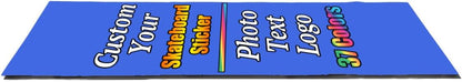 Personalized Skateboard Stickers, Add Picture Logo Text, Custom Fashion Skateboard Sticker for Scooter Longboard, Gifts for Dad Brothers, Yellow, 9"x31"