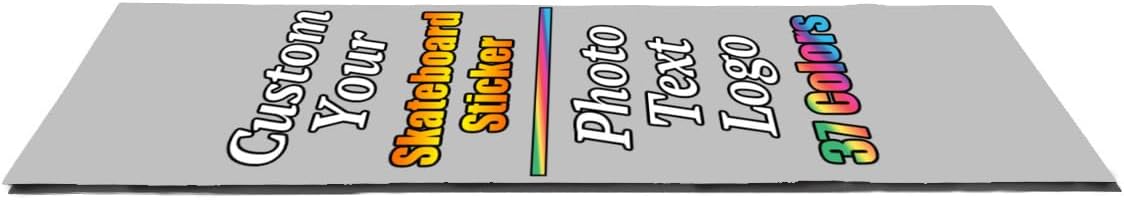 Personalized Skateboard Stickers, Add Picture Logo Text, Custom Fashion Skateboard Sticker for Scooter Longboard, Gifts for Dad Brothers, Yellow, 9"x31"