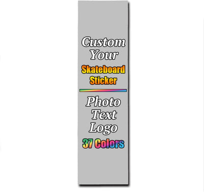 Personalized Skateboard Stickers, Add Picture Logo Text, Custom Fashion Skateboard Sticker for Scooter Longboard, Gifts for Dad Brothers, Yellow, 9"x31"