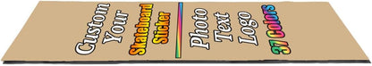 Personalized Skateboard Stickers, Add Picture Logo Text, Custom Fashion Skateboard Sticker for Scooter Longboard, Gifts for Dad Brothers, Yellow, 9"x31"