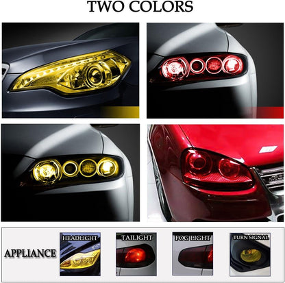 Car Light Tint Film Headlight Fog Light Taillight Yellow Tinted Vinyl Tail Back Color Sticker Self Adhesive Shiny Chameleon Accessories Parts 48 inch x12 inch 1pc