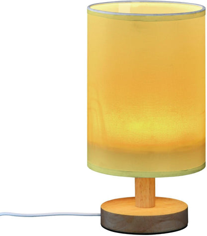 Yellow Table Lamp Bedside Lamps for Bedroom Nightstand Lamps with Round Fabric Linen Desk Lamps for Living Room Dorm Office Home Decor