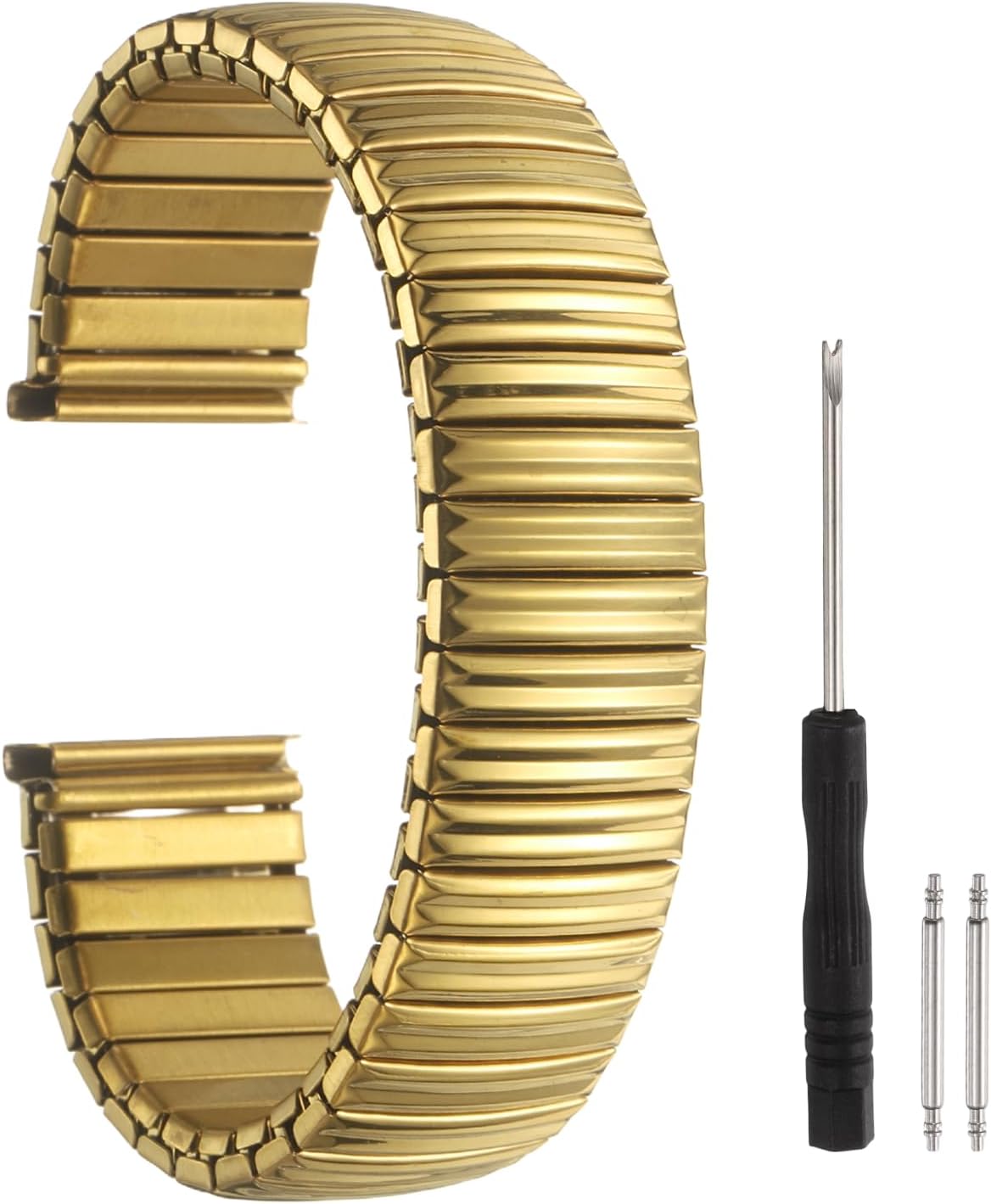 Expansion Watch Bands Stainless Steel with Spring Bars Removal Tool for Women Men Metal Replacement Watch Bands