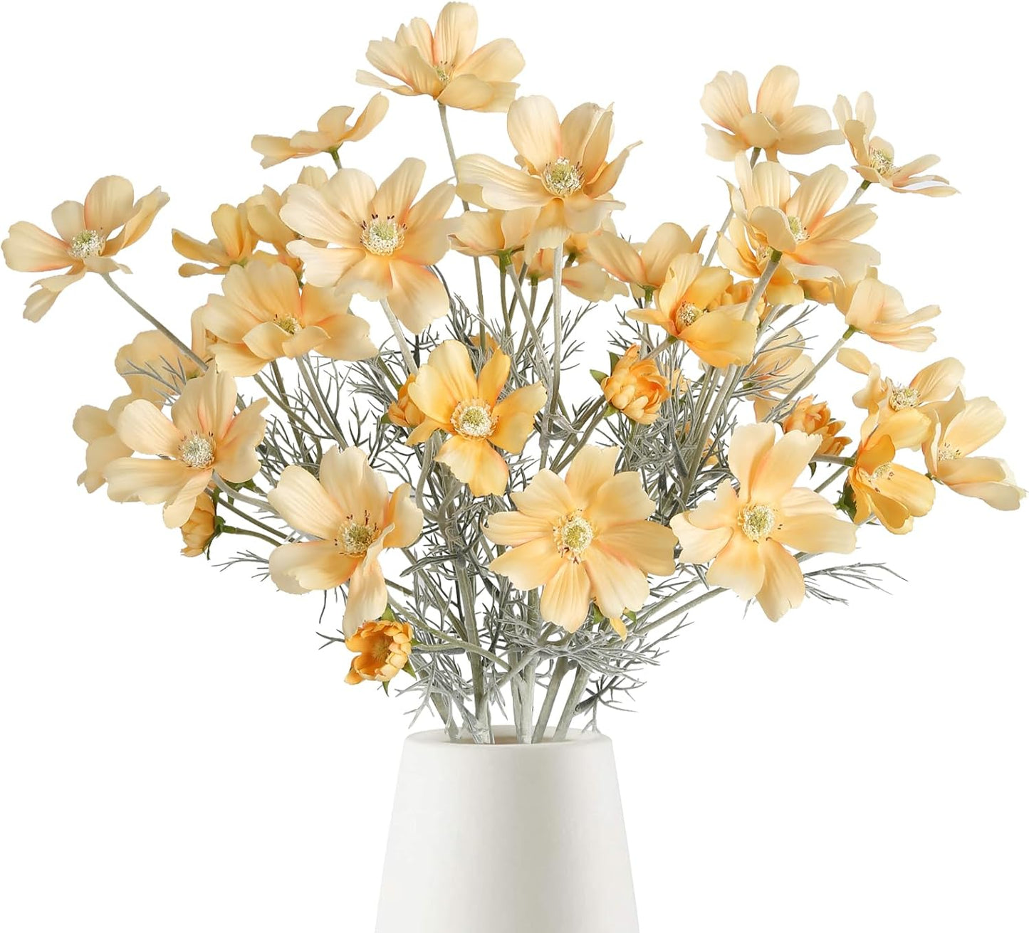 Daisy Flowers Artificial,6PCS Yellow Silk Flowers 24'' Artificial Wildflower Faux Cosmos Flower Stems for Wedding Party Kitchens Home Decoration(Yellow)