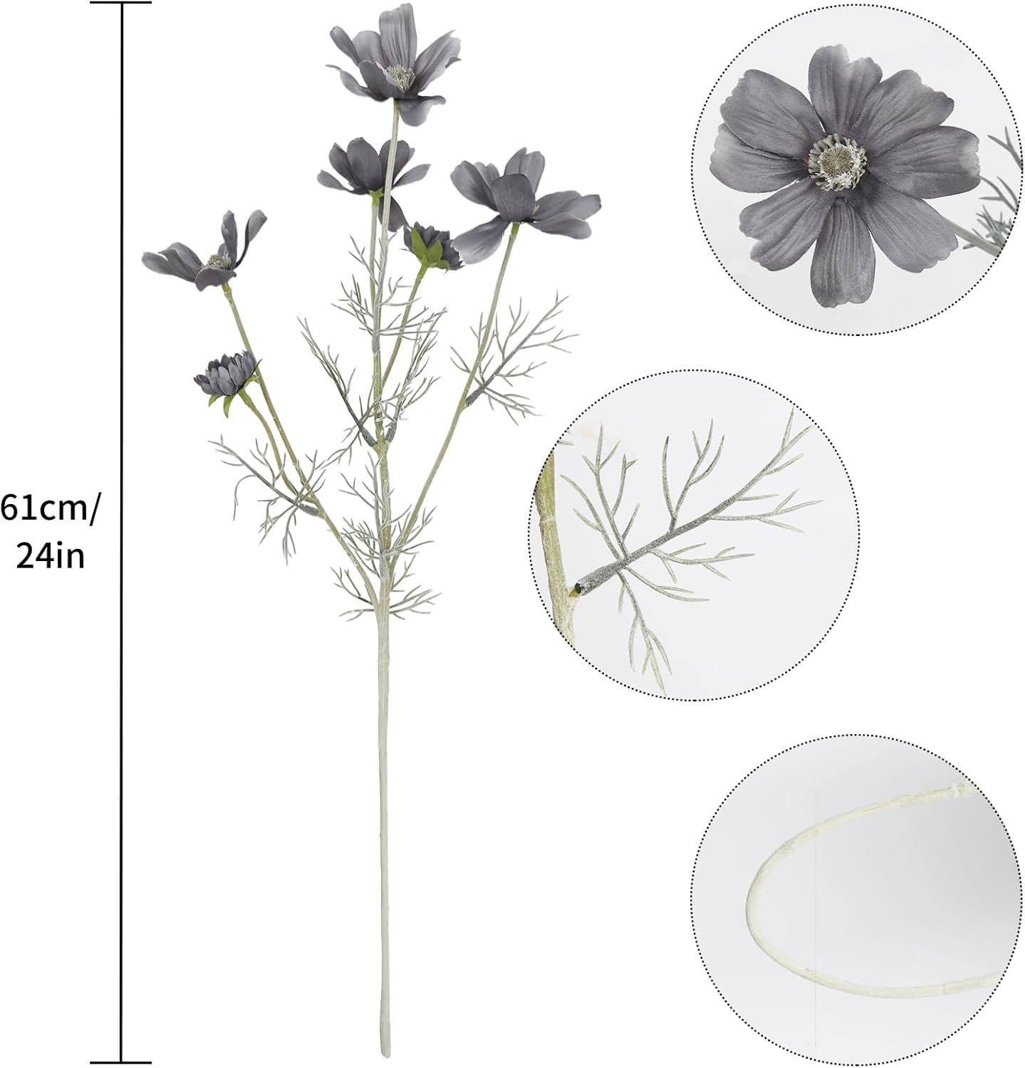Daisy Flowers Artificial,6PCS Yellow Silk Flowers 24'' Artificial Wildflower Faux Cosmos Flower Stems for Wedding Party Kitchens Home Decoration(Yellow)