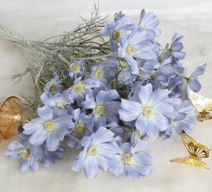 Daisy Flowers Artificial,6PCS Yellow Silk Flowers 24'' Artificial Wildflower Faux Cosmos Flower Stems for Wedding Party Kitchens Home Decoration(Yellow)