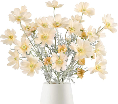 Daisy Flowers Artificial,6PCS Yellow Silk Flowers 24'' Artificial Wildflower Faux Cosmos Flower Stems for Wedding Party Kitchens Home Decoration(Yellow)