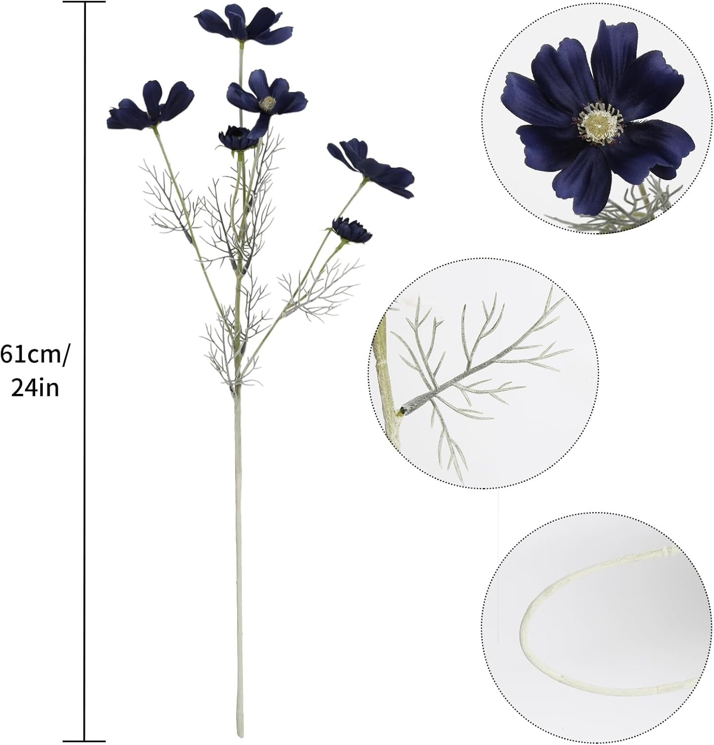 Daisy Flowers Artificial,6PCS Yellow Silk Flowers 24'' Artificial Wildflower Faux Cosmos Flower Stems for Wedding Party Kitchens Home Decoration(Yellow)