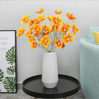 Daisy Flowers Artificial,6PCS Yellow Silk Flowers 24'' Artificial Wildflower Faux Cosmos Flower Stems for Wedding Party Kitchens Home Decoration(Yellow)